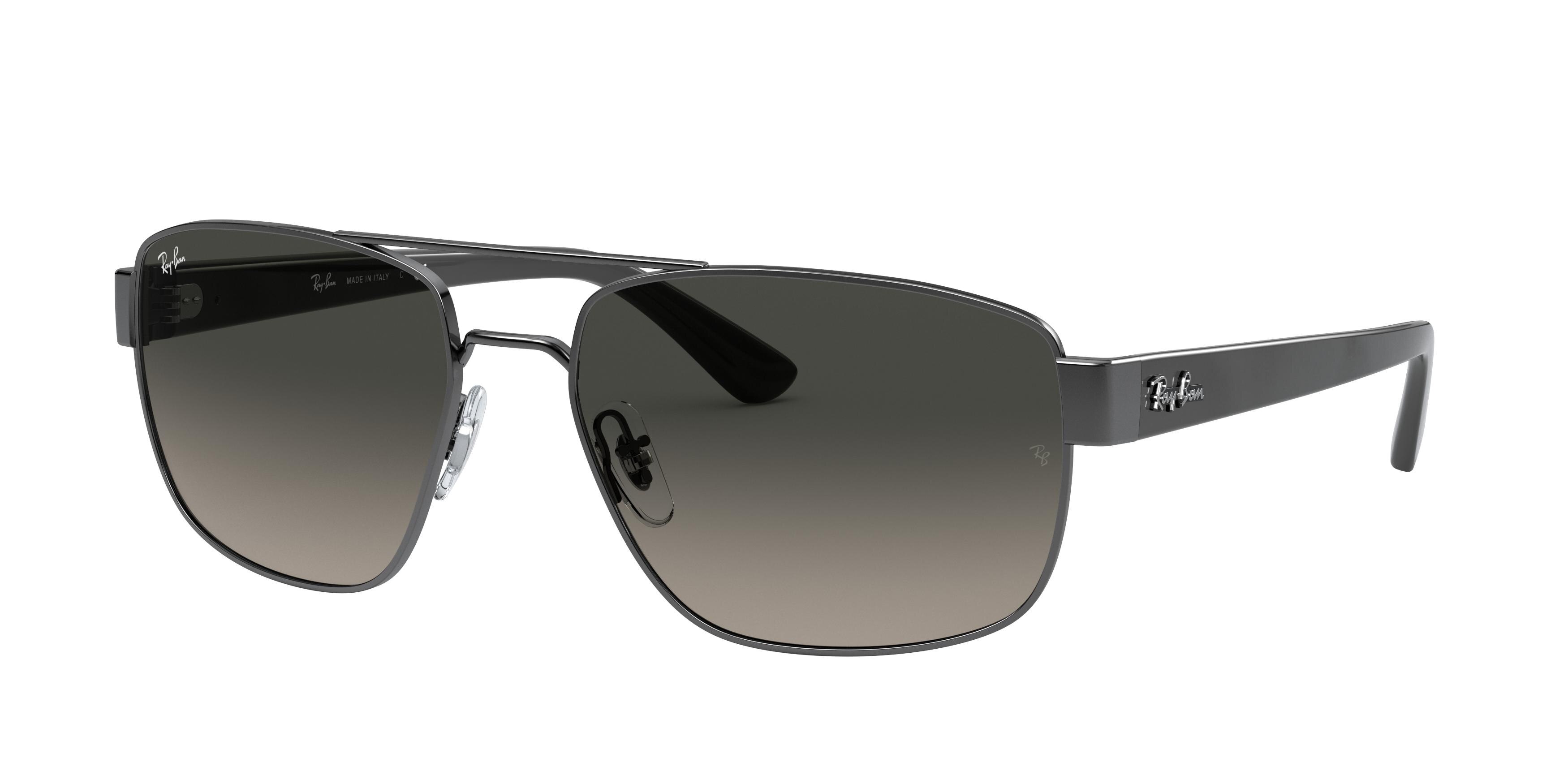 Ray - Ban Herren RB3663 004/71 Sonnenbrillen Metall Grau Grau Geometrisch Normal Schattiert-image